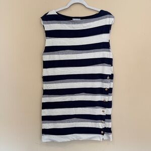 Chloe Navy and White Striped Sleeveless Dress